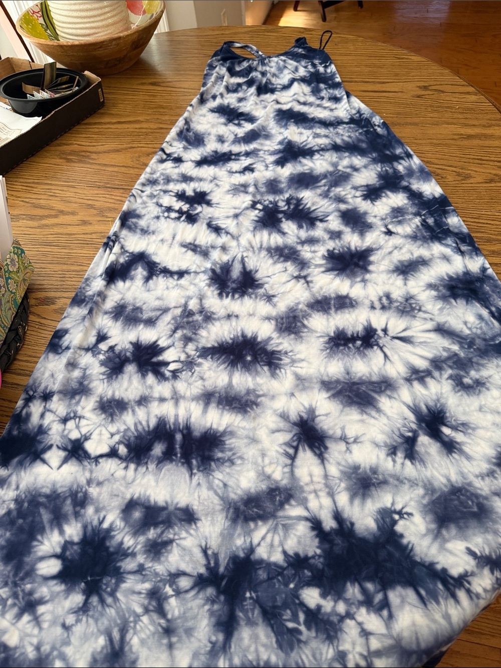 Tart Navy and White Tie-Dye Maxi Dress - very long - small women's 👗